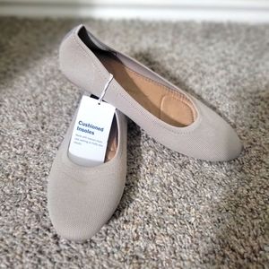 Women's 9, Old Navy, Knitted, Taupe, Flat Shoes
